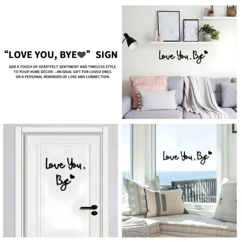 Love You Bye wood sign close up
